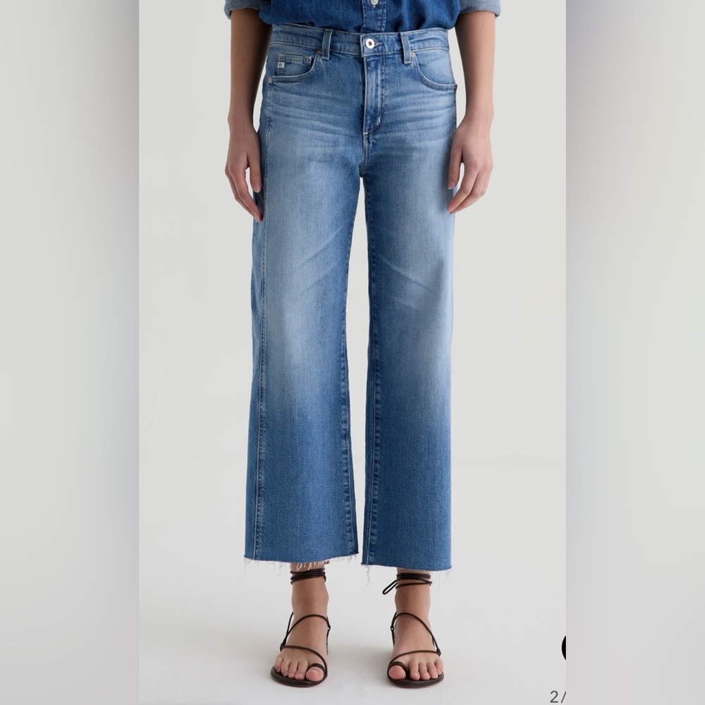 AG AG-ED Denim Classic Blue Women's Cropped Wide Leg Jeans
